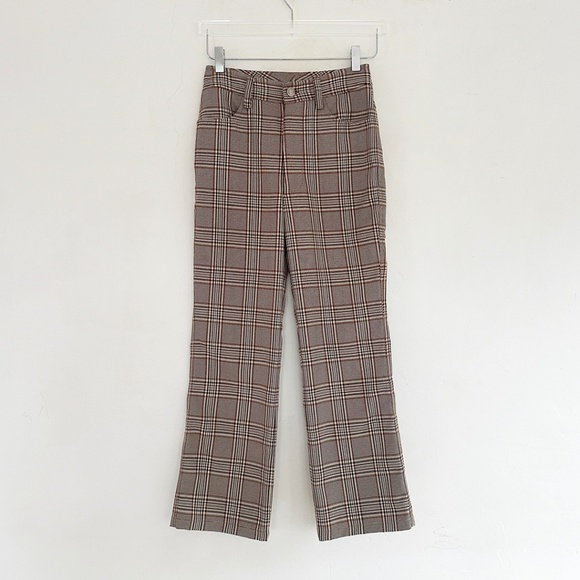 No. 6 tuesday pants brown plaid pant trouser store la garconne 0 2 25 26 XS S - Picture 1 of 7